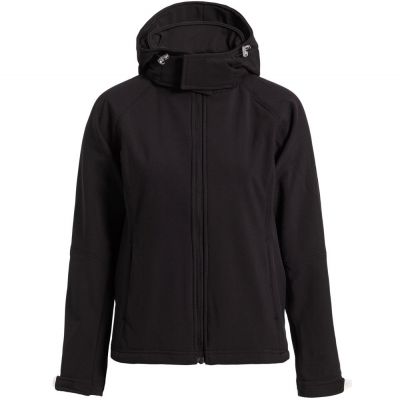 Куртка женская Hooded Softshell черная-0