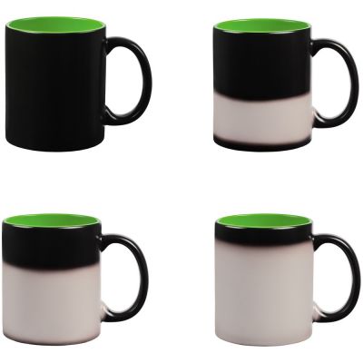 Кружка-хамелеон On Display, матовая, черная с зеленым-5