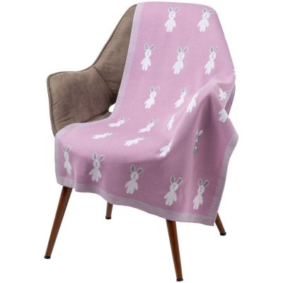 Плед детский с зайками Beastie Toys, розовый-0