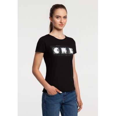 Футболка женская «Небо-душа», черная-0