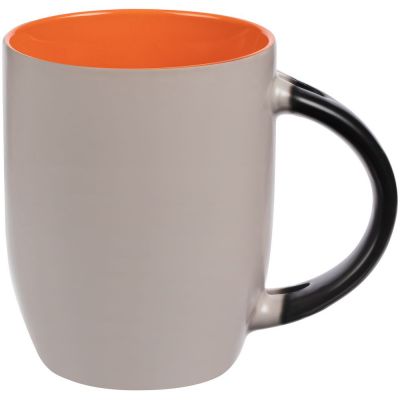 Кружка-хамелеон Melty с ложкой, черная с оранжевым-6