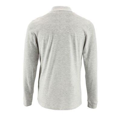 Рубашка поло мужская с длинным рукавом Perfect LSL Men, светло-серый меланж-1