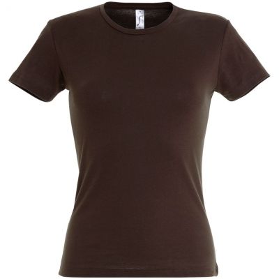 Футболка женская Miss 150, шоколадно-коричневая-0