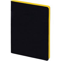 Ежедневник Doppio, недатированный, черный с желтым