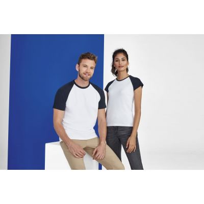 Футболка женская Milky 150, белая с темно-cиним-4