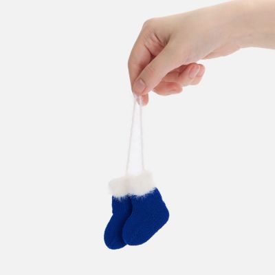 Подвеска на елку «Вьюжка», носочки, синяя-1