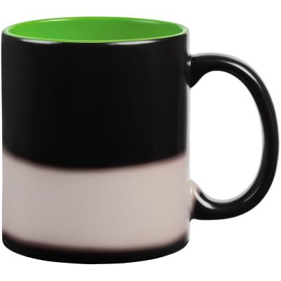 Кружка-хамелеон On Display, матовая, черная с зеленым-2