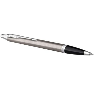 Ручка шариковая Parker IM Essential Stainless Steel CT, серебристая с черным-3