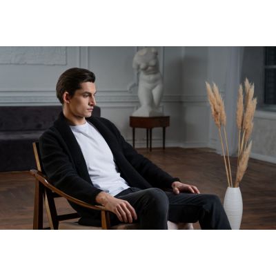 Кардиган мужской с пуговицами Free Flow, серый меланж-6