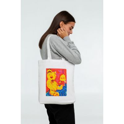 Холщовая сумка I Don't See You, молочно-белая-3