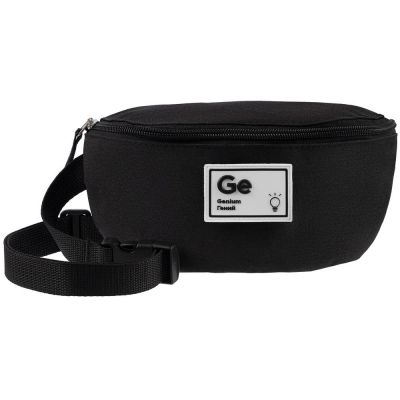 Поясная сумка с патчами «Химия состояний», черная-1