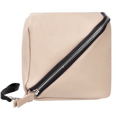 Дорожная косметичка Cubo, бежевая с логотипом-5