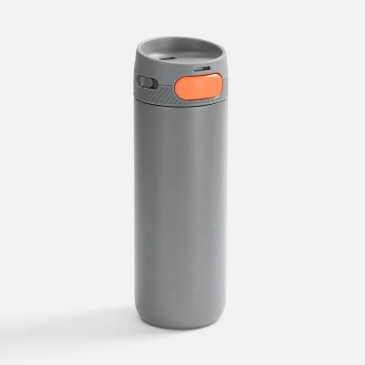 Термостакан X1 с цветной кнопкой, серый с оранжевым-0