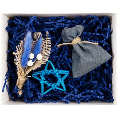 Коробка с окном InSight, белая с синим наполнением-0