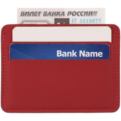 Чехол для карточек Shall Simple, красный-4