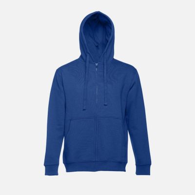 Толстовка мужская на молнии с капюшоном Amsterdam, ярко-синяя-1
