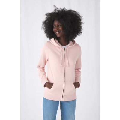 Толстовка на молнии с капюшоном женская BNC Inspire (Organic), красная-2