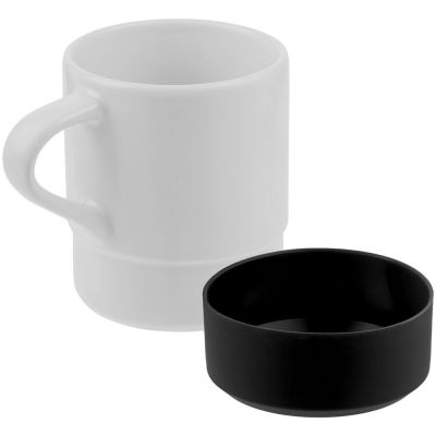 Кружка с силиконовой подставкой Protege, черная-2