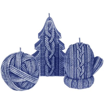 Свеча Kniteam, елка, синяя-2