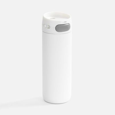 Термостакан X1 с цветной кнопкой, белый с серым-0