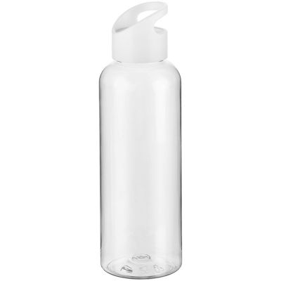 Бутылка для воды Plaske, прозрачная с белой крышкой-0