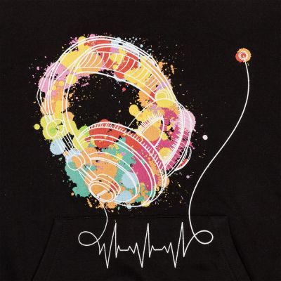 Толстовка Feel The Beat, черная-1