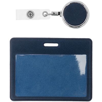 Чехол для карточки с ретрактором Devon, синий-1