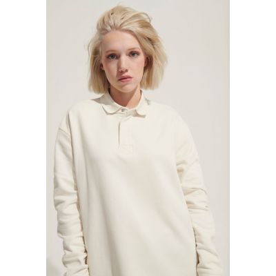 Рубашка поло оверсайз с длинным рукавом Heritage, серый меланж-4