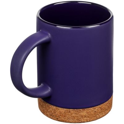 Кружка с пробковой подставкой Corky, синяя-1