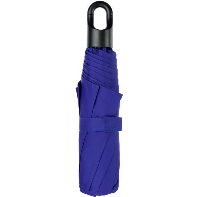 Зонт складной Clevis с ручкой-карабином, ярко-синий-3