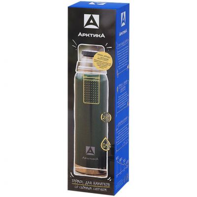 Термос «Арктика 900» с ситечком, зеленый-3