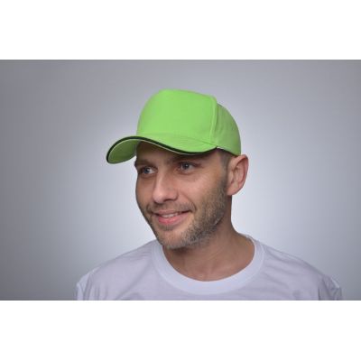 Бейсболка Unit Classic, черная с белым кантом-1