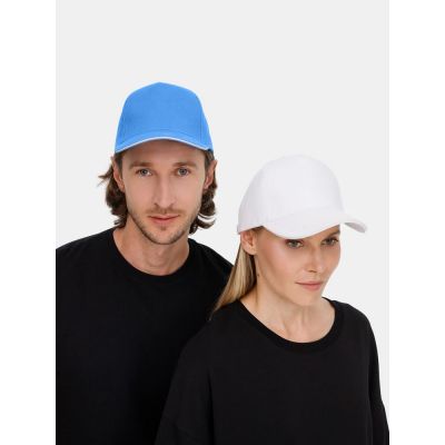 Бейсболка Classic 2.0, синяя с белым кантом-9