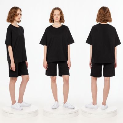 Футболка унисекс оверсайз T3, черная-1
