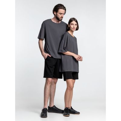 Футболка унисекс оверсайз Crosstown, темно-серая-11