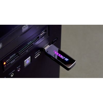 Флешка с подсветкой логотипа Highlight, черная, 8 Гб-5