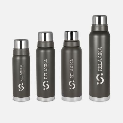 Термос Relaxika 1000 со стикерпаком, хаки-9