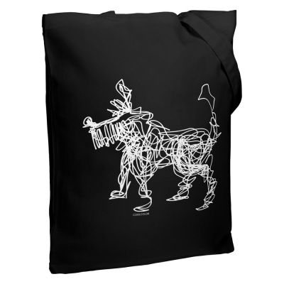 Холщовая сумка «Собака Каляка», черная-0