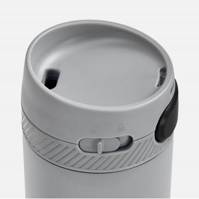 Термостакан X1 с цветной кнопкой, серый с черным-2