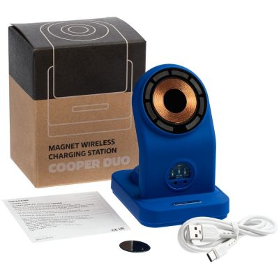 Зарядная станция с подсветкой Cooper Duo, синяя-14