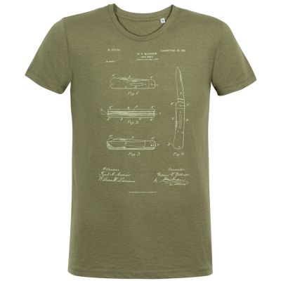 Футболка приталенная Old Patents. Knife, меланж хаки-0