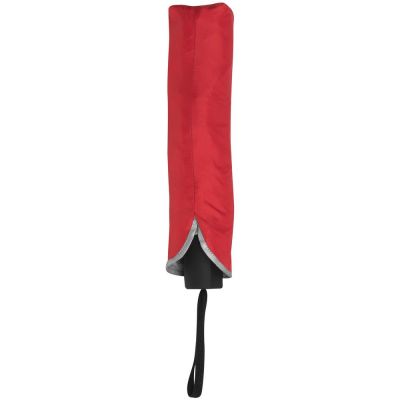 Зонт складной Silvermist, красный с серебристым-1