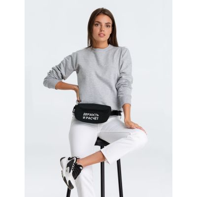 Поясная сумка «Дерзость и расчет», черная-1