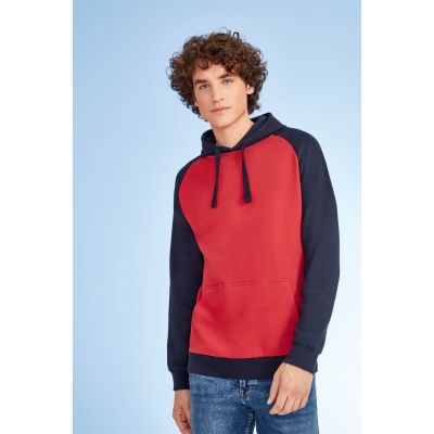 Толстовка унисекс Seattle, серый меланж с бордовым-3