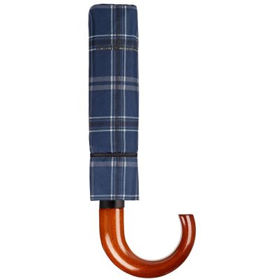 Складной зонт Wood Classic S, синий в клетку-2