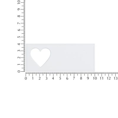 Лейбл из ПВХ с вырубкой «Сердце», белый-2