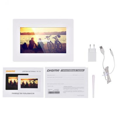 Цифровая фоторамка Digma PF-733, белая-4
