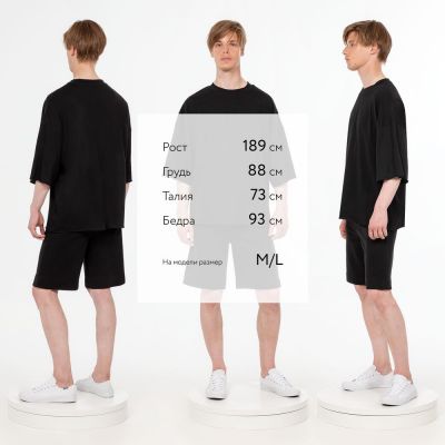 Футболка унисекс оверсайз T1, черная-4