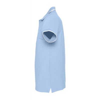 Рубашка поло мужская с контрастной отделкой Practice 270, голубой/белый-2