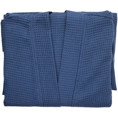 Халат вафельный Kimono, темно-синий-3